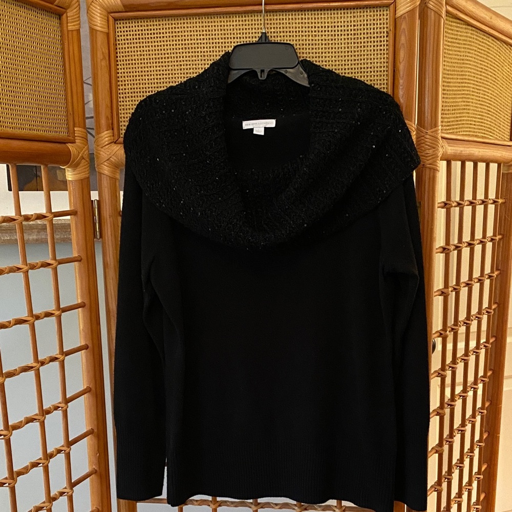 New York & Company Black Cowl Neck Sweater